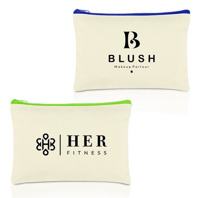 Cotton Canvas Zipper Pouch 9" x 6"