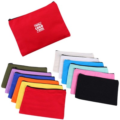 10 OZ Cotton Canvas Pouch Makeup Bag With Zipper